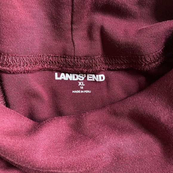 Lands' End Women's 100% Cotton Long Sleeve Maroon Turtleneck, XL - Picture 6 of 8